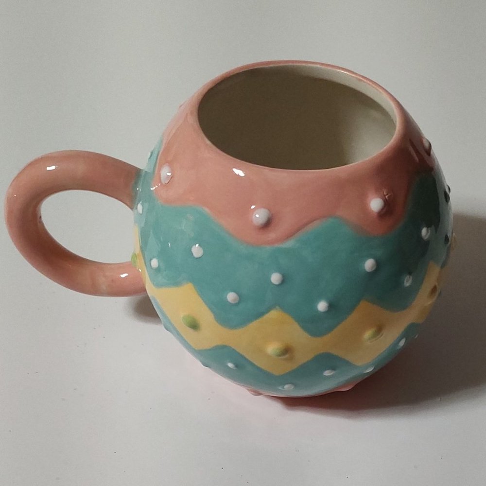 Easter Mug  Johanna Parker Easter Egg Mug with Pink Handle